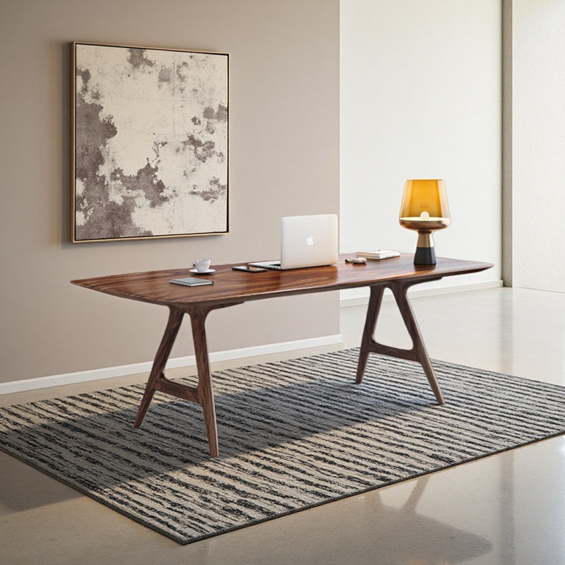 Bureau en bois de style moderne, H 29,53 po x l 70,87 po x P 27,56 po