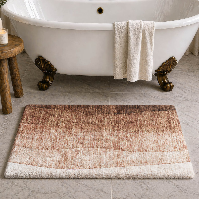 Tapis dégradé Premium à poils longs lavable à la machine ADS625, Brown, 2'6" x 3'10"