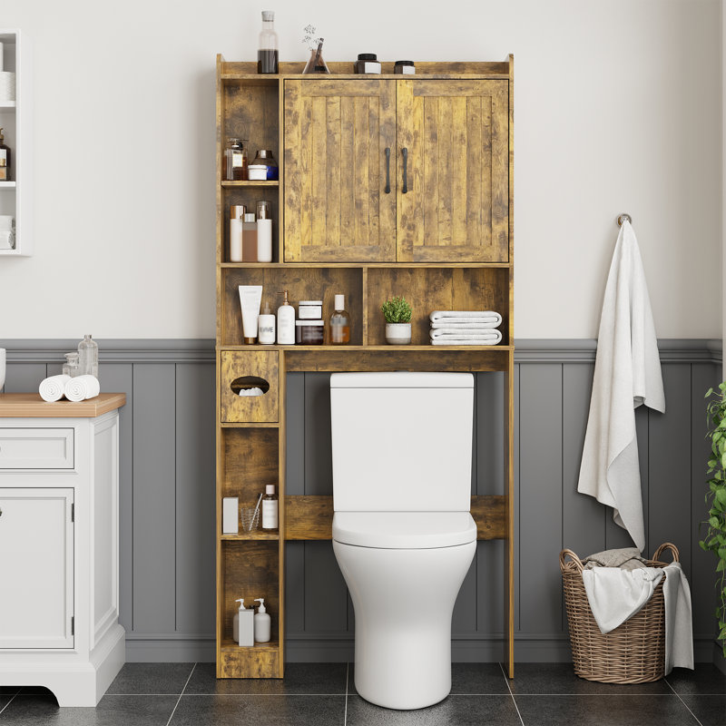 Armoire de rangement au-dessus de la toilette, Brun