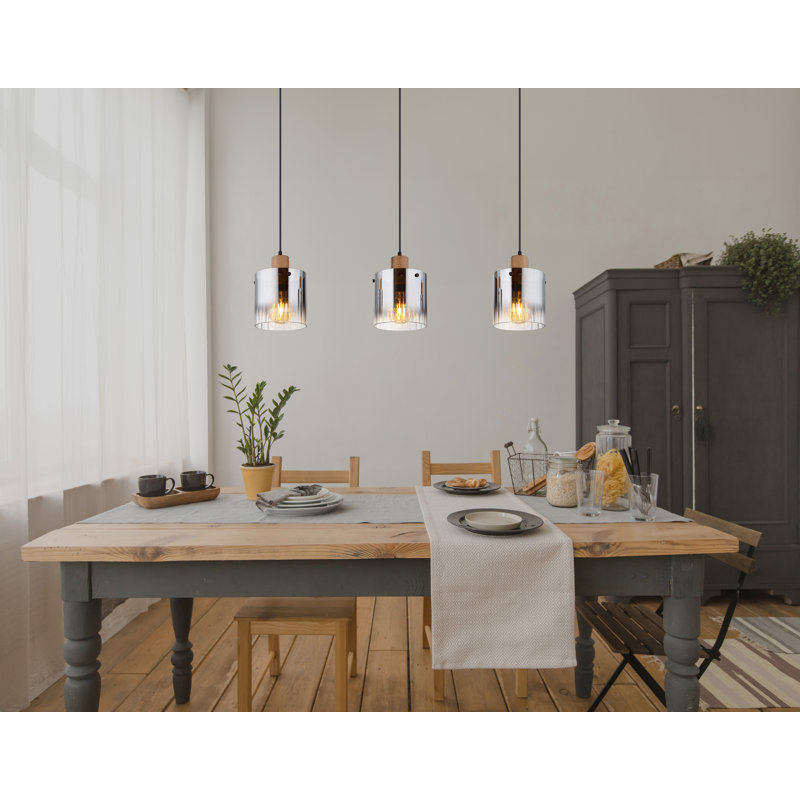 Daryel 3 - Light Walnut Pendant