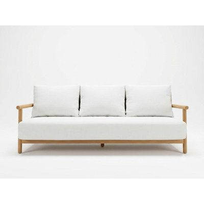 LAURA NATURAL TEAK SOFA 3 - SEATER