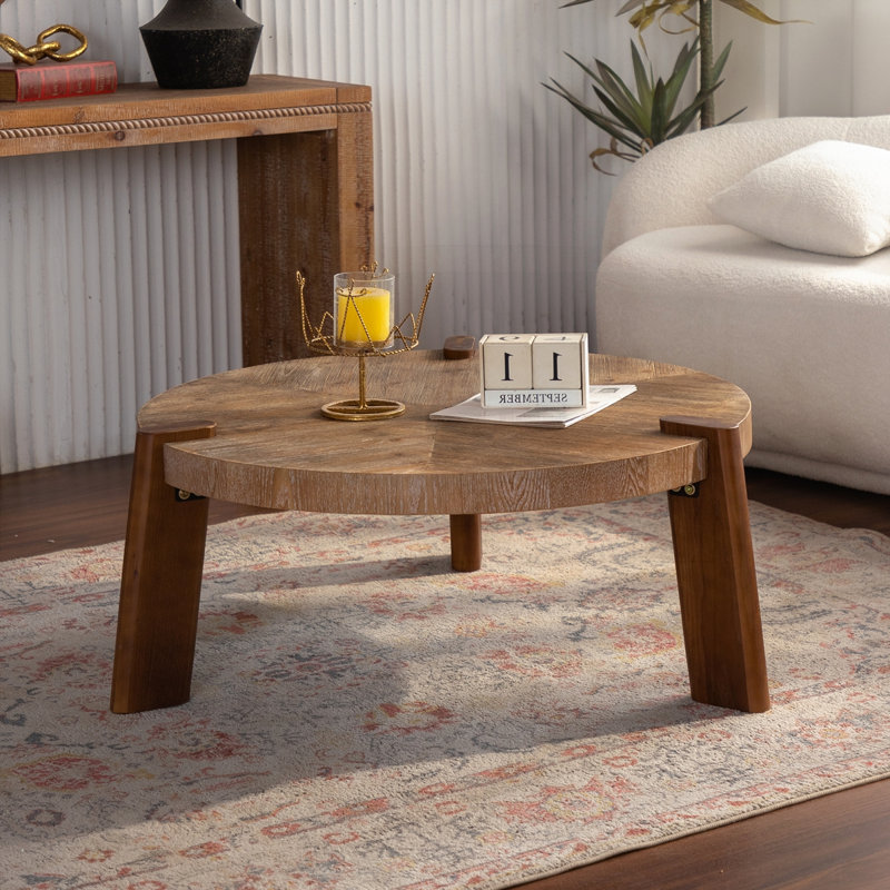 Table basse ronde à chevrons 36,61 "