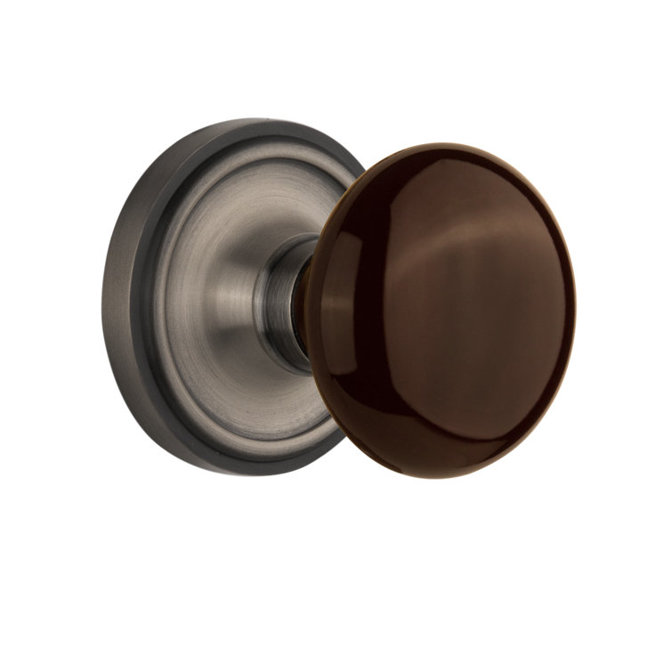 Classic Rosette with Brown Porcelain Door Knob Nostalgic Warehouse 
