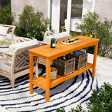 Armentha Rectangular HDPE Plastic Outdoor Buffet & Console Table