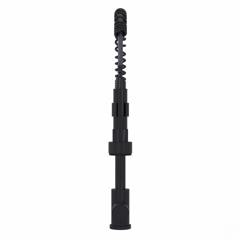 19" Single Handle Kitchen Faucet, Matt Black