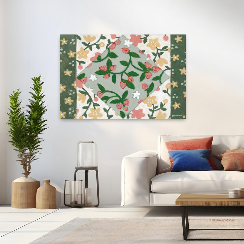 Art mural floral matelassé Floral II, H 32 po x l 48 po