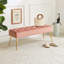 Banc polyvalent en velours capitonné avec pieds en métal doré Aghvarth -320106689