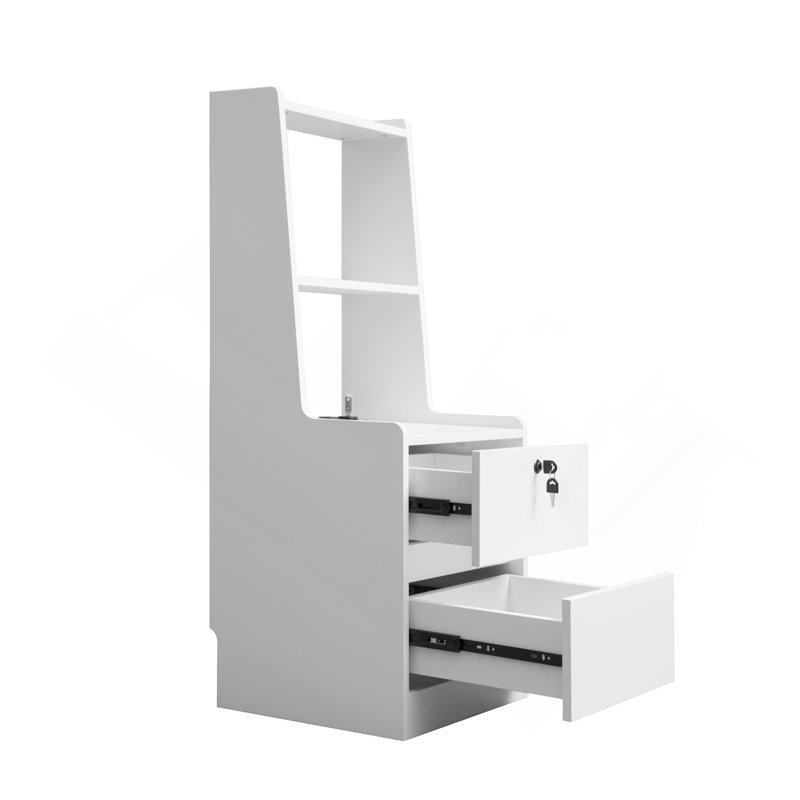 Nightstand With Charging Station, Smart Nightstand With Night Light, Modern Night Stand With Bookshelf, Bedside Tables With Storage Cabinet For Bedroom, White