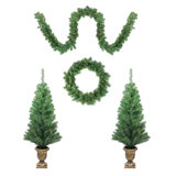 5 Piece Winter 4' Green Spruce Artificial Christmas Tree Set with 50 Clear Lights