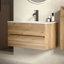 Meuble-lavabo mural simple avec lavabo en céramique Caryll, armoire de rangement moderne avec charnières à fermeture en douceur DTC, pour salle de bain, appartement et hôtel-838290733-808778444-833645115