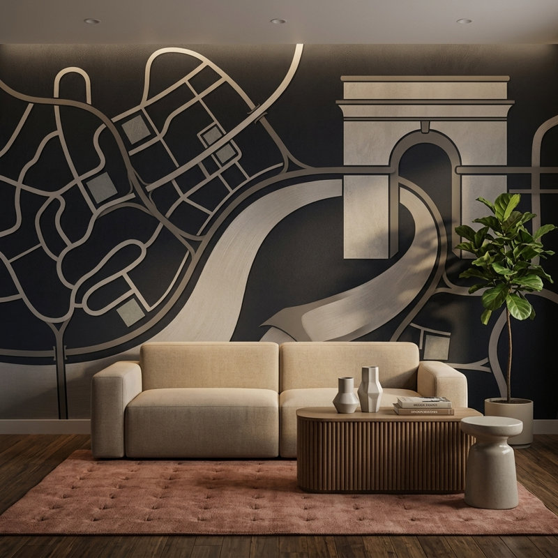 Décoration murale arche architecturale amovible, 120 po x 96 po, Peler et coller