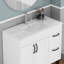 Lavabo de salle de bain encastré en céramique avec conception sans couture pour meuble-lavabo moderne, résistant aux taches et durable en porcelaine blanche