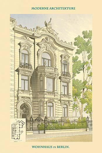Résidence à Berlin, Allemagne - impression d'art graphique, H 42 po x l 28 po x P 1,5 po