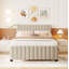 Lit plateforme tapissier en velours avec lit gigogne-106492948-112511389
