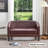 Boney Tufted Faux Leather Upholstered Small Loveseat-1983427089