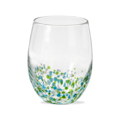 Pebble Stemless Wine Grn Multi