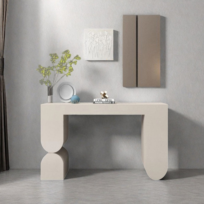 Console moderne minimaliste, H 35,43 po x l 55,12 po x P 15,75 po, Beige