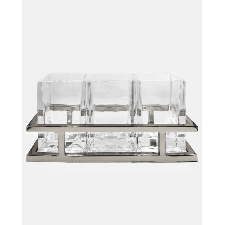 White with Silver 8×8 Lucite Pan Holder – Gifts by Gilda