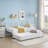 Twin Rectangular Twin Metal Daybed With Trundle, Sofa Bed Frame With 6 Casters And Steel Slat Support-783239570