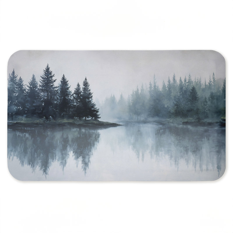 Tapis de cuisine ergonomique antidérapant à motif d'indigo Tree Reflections, 18 po x 30 po