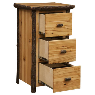 Fireside Lodge Hickory Log Three Drawer File Cabinet - Cinnamon
