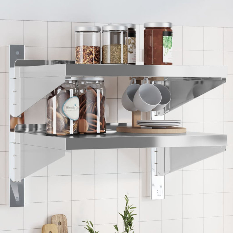 Alisone Stainless Steel Bracket Shelf, 48cm H x 50cm W x 40cm D