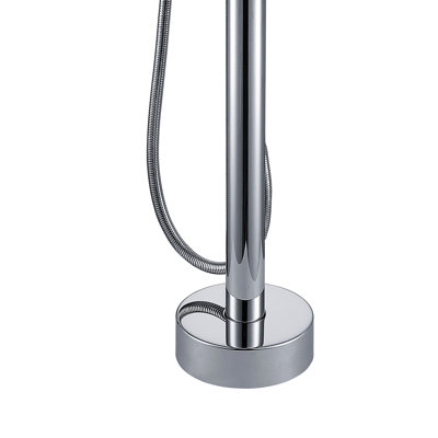 Freestanding Bathtub Faucet With Hand Shower - Finish. Two Handles, Manual Bathroom Faucet. Robust Metal Made. Full Body Spray For Effective Hygiene. Fashionable And Simple Appearance. 6.22 In Width,