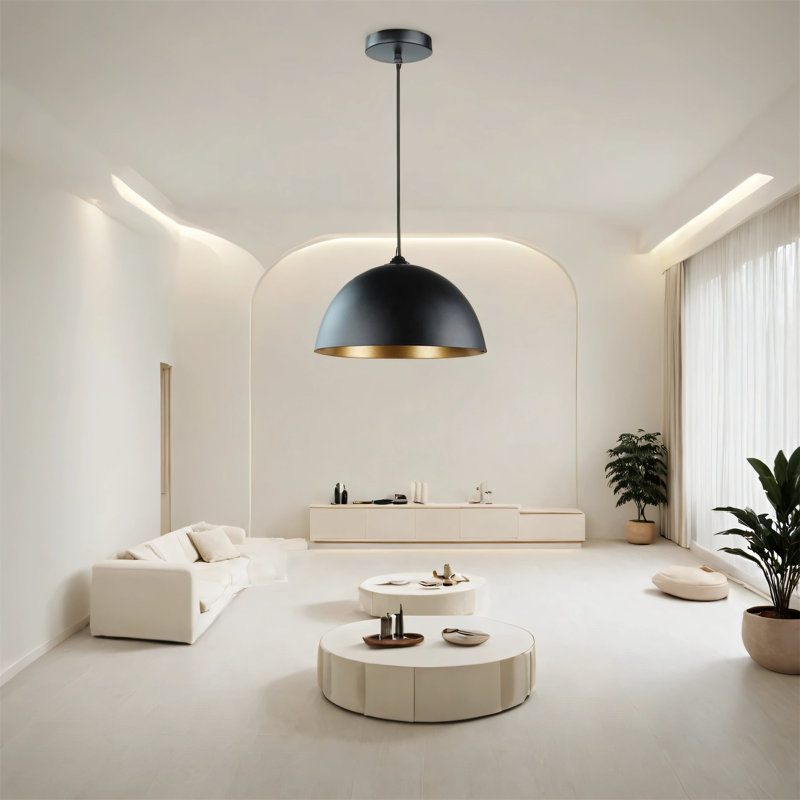 Luminaire suspendu moderne en noyer noir minimaliste