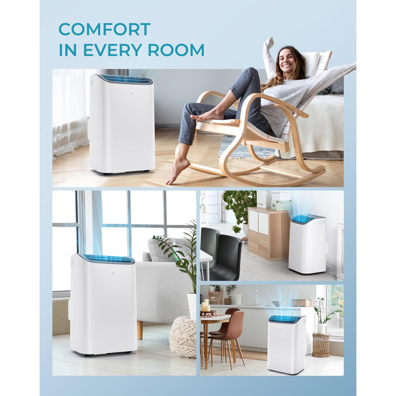 Simzlife 1200 BTU Portable Air Conditioner with Dehumidifier & Fan for 550 Square Feet with Remote,Timer,Automatic Defrosting
