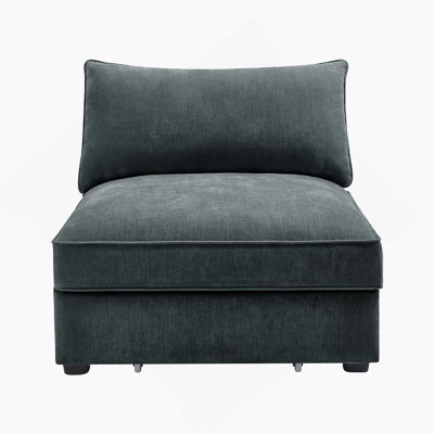 Armless sofa Velvet-Grey
