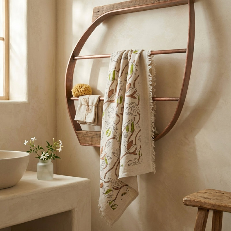Ensemble de 4 essuie-mains gaufrés tissés à la main 100% coton 17 x 32 gaufres, vert