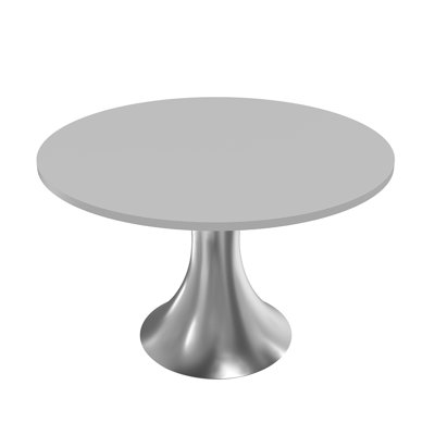Round Conference Table with Metal Trumpet Base