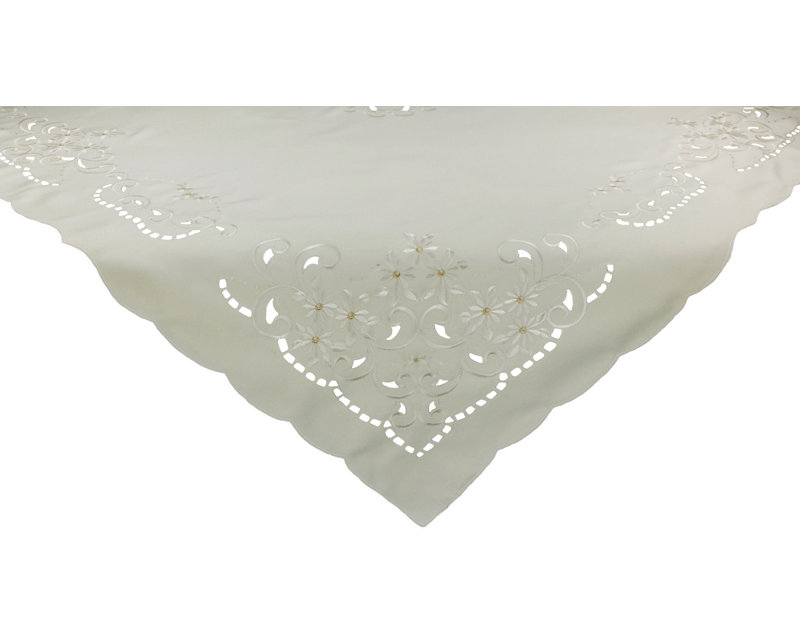 Surmatelas de table Daisy, L 34 po x l 34 po, Blanc
