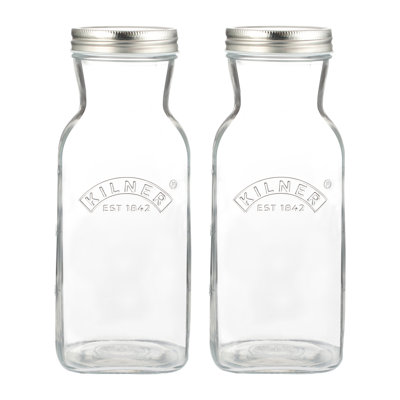 Set Of 2 Juice & Sauce Bottles 1.0L