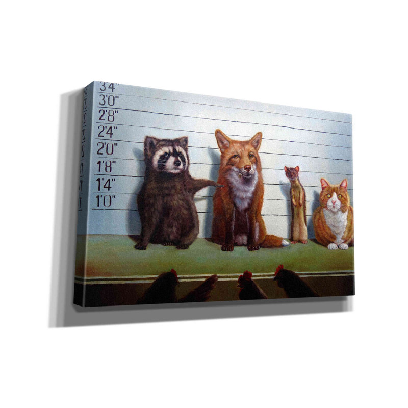 «Usual Suspects» par Lucia Heffernan, reproduction sur toile tendue, H 12 po x l 18 po