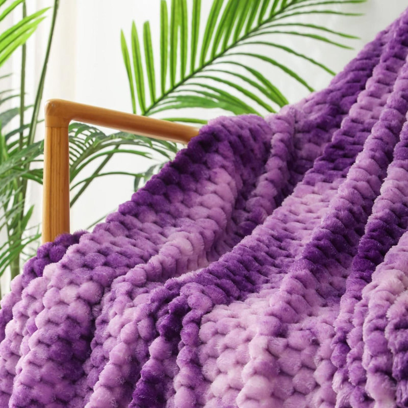 Knitted Throw Blanket, Purple