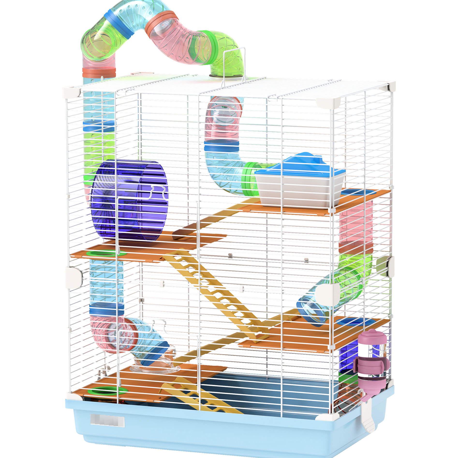 Photo inspiration: Visual Reference: Hokku Designs Blue 5 Tier Hamster Cage With Tubes Tunnels