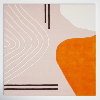 Felipe Ivory Light Pink Hand-Woven Abstract Rug