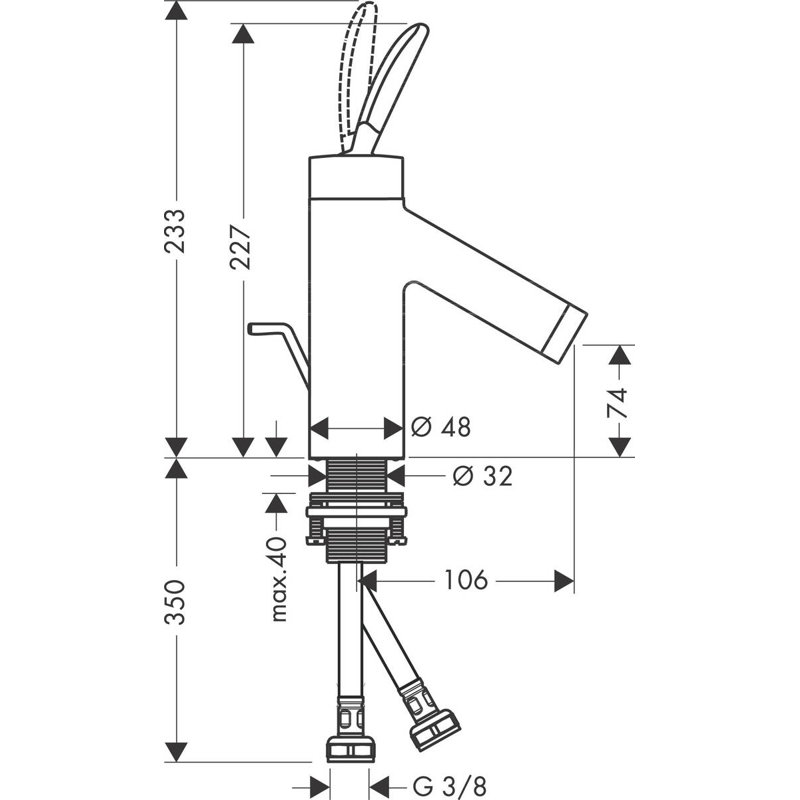 Starck Single Hole Standard Bathroom Faucet, Chrome