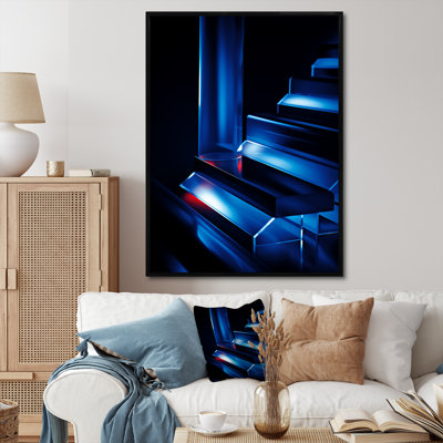 Sapphire Serenade Abstract Collages 2 - Abstract Collages, art mural