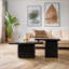 Ensemble de 2 tables basses noires rétro, grain de bois peu encombrant pour le salon, facile à nettoyer