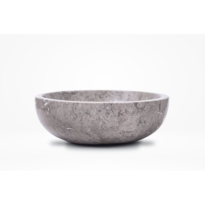 Laguna Marble 16'' Gray Marble Circular Bathroom Sink
