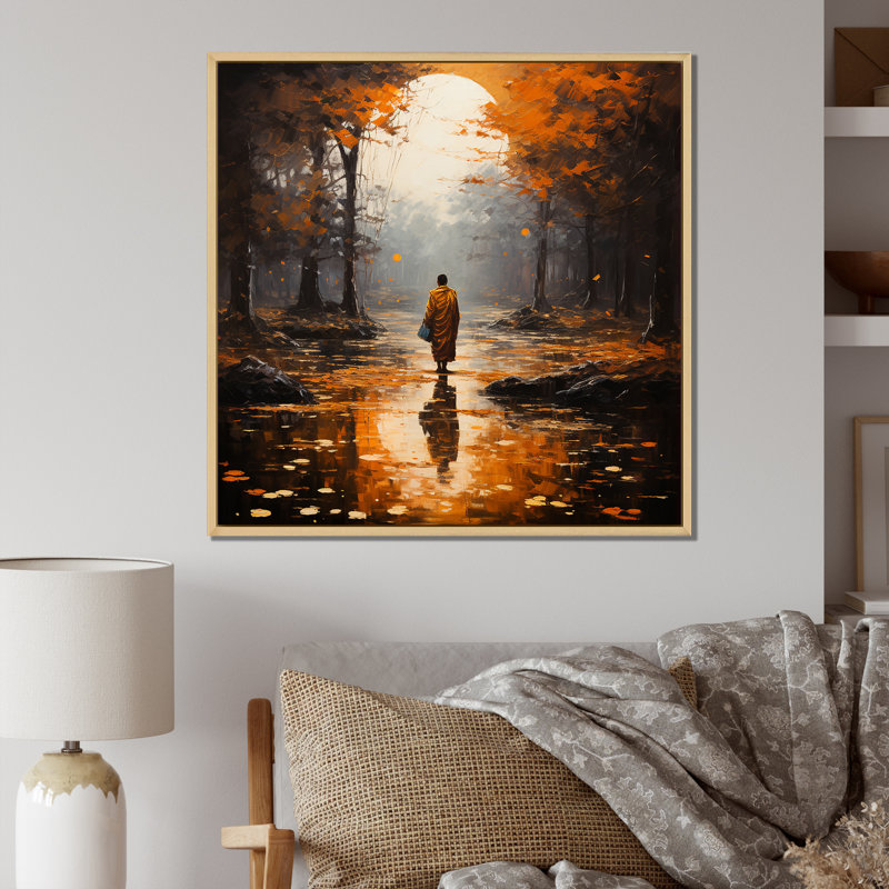 Impression sur toile, "Dhane Path", Cadre naturel flottant, H 16 po x l 16 po x P 1 po