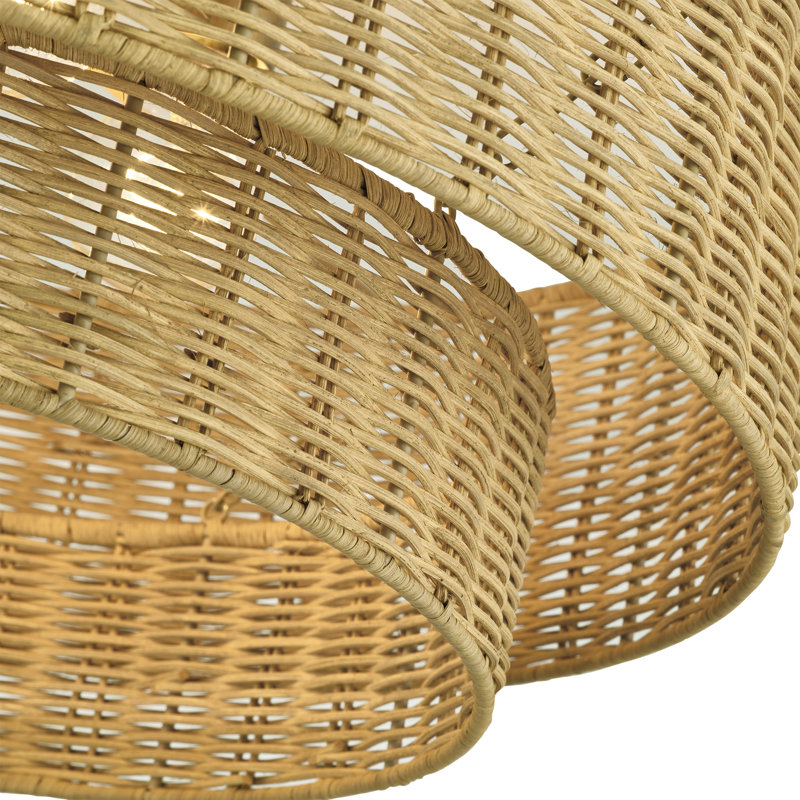 Weavington 4 Light Antique Gold Leaf Extra Large Semi-flush, Tan, Gold
