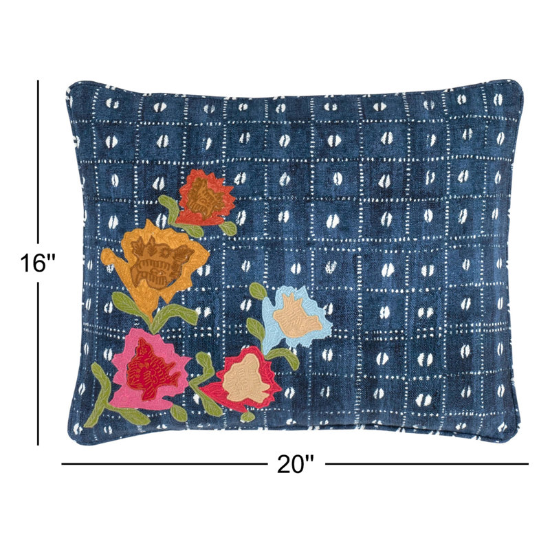 Cotton Blend Lumbar Rectangular Pillow Cover