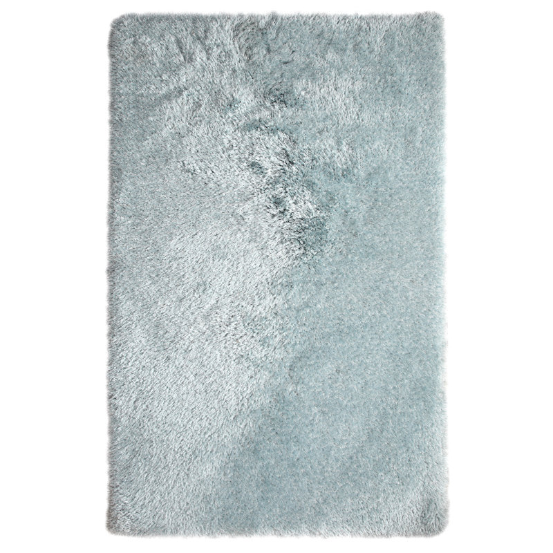 Keely Handmade Tufted Light Blue Area Rug, Rectangle 3' x 5'