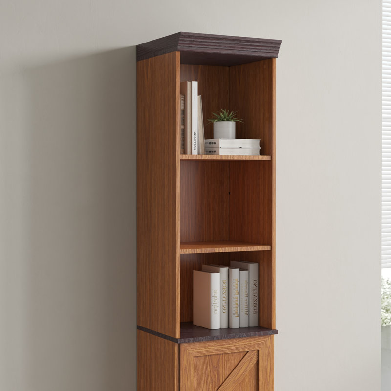 Armoire cubique autoportante avec 5 tablettes, Dark Oak