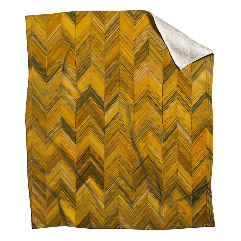 Couvertures à motif de chevrons jaunes, 50 po L x 60 po H