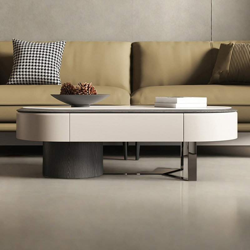 Table basse simple en marbre ovale