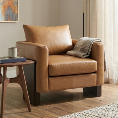 Chaise d'appoint en bois avec coussin amovible
